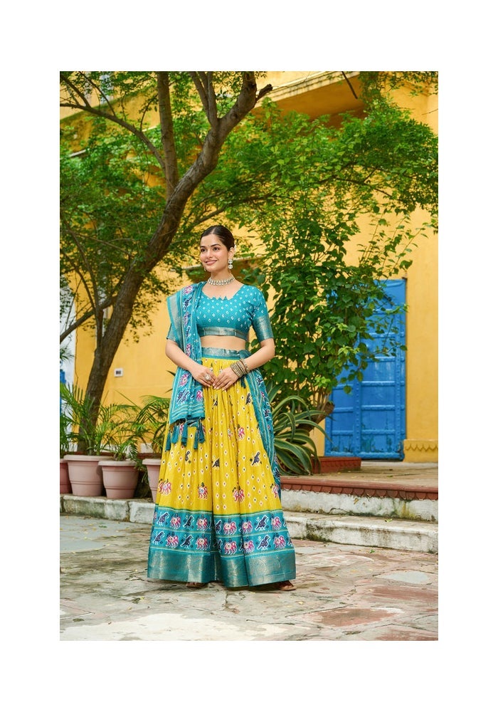 Malishka Export Lehenga Choli Set for Women in Yellow - Image 1